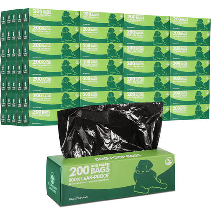 20 Boxed Rolls 4000 Counts Dog Poop Bags Bulk Leak Proof Dog Waste Bags Universal Pet Doggy Waste Poop Box for Puppy Pets Outdoor Walking and Travel, 20 Rolls of 200(Black)