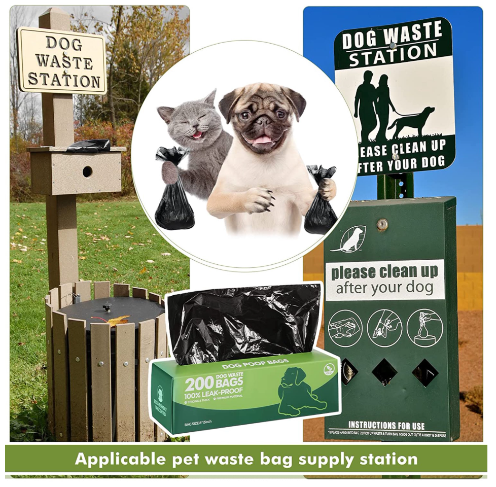 20 Boxed Rolls 4000 Counts Dog Poop Bags Bulk Leak Proof Dog Waste Bags Universal Pet Doggy Waste Poop Box for Puppy Pets Outdoor Walking and Travel, 20 Rolls of 200(Black)
